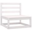 5 Piece Garden Lounge Set White Solid Pinewood