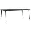 Garden Dining Table Black 200x100x74 cm Steel and Glass