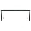 Garden Dining Table Black 200x100x74 cm Steel and Glass