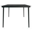 Garden Dining Table Black 200x100x74 cm Steel and Glass