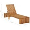 Sun Lounger with Cushion Solid Acacia Wood