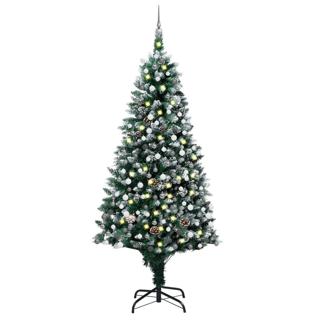 Artificial Christmas Tree with LEDs&Ball Set&Pine Cones 240 cm