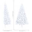 Artificial Half Christmas Tree with LED&Stand White 150 cm PVC