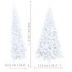 Artificial Half Christmas Tree with LED&Stand White 240 cm PVC