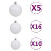 Upside-down Artificial Christmas Tree with LEDs&Ball Set 240 cm