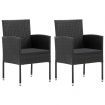 3 Piece Garden Dining Set Poly Rattan Black