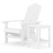 Garden Adirondack Chair with Table HDPE White