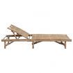 Garden Sun Lounger with Cushion Bamboo