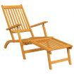 Outdoor Deck Chairs with Footrests and Table Solid Wood Acacia