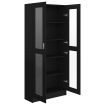 Vitrine Cabinet Black 82.5x30.5x185.5 cm Engineered Wood