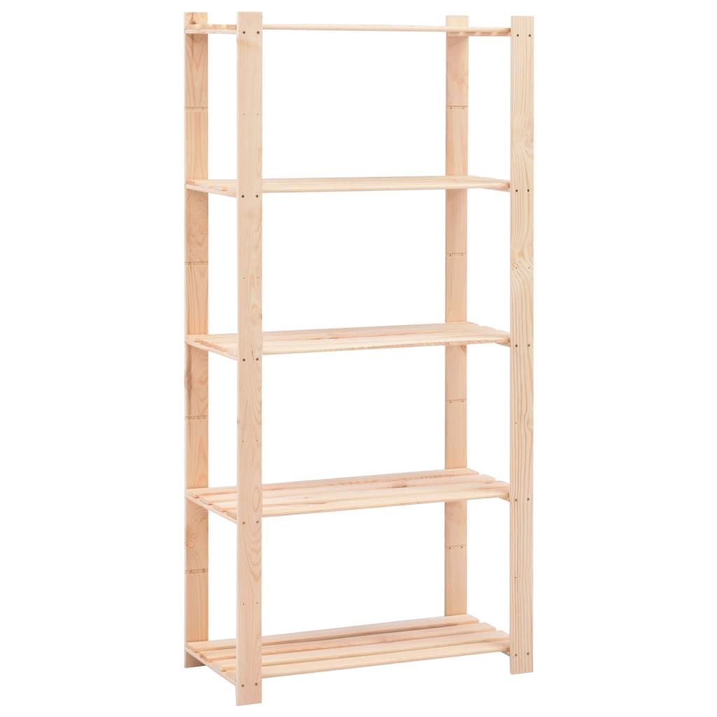 5-Tier Storage Rack 80x38x170 cm Solid Wood Pine 250 kg