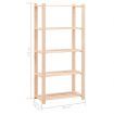 5-Tier Storage Rack 80x38x170 cm Solid Wood Pine 250 kg