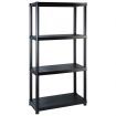 Storage Shelf 4-Tier Black 122x30.5x130 cm Plastic