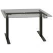 Manual Height Adjustable Standing Desk Frame Hand Crank Black