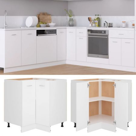 Corner Bottom Cabinet White 75.5x75.5x80.5 cm Engineered Wood