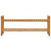 Shoe Rack with 2 Shelves 100x27x40 cm Solid Oak Wood