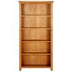 5-Tier Bookcase 70x22x140 cm Solid Oak Wood