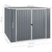 Garden Shed Grey 195x198x159 cm Galvanised Steel