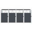 Quadruple Garbage Bin Shed Anthracite 286x81x121 cm Steel