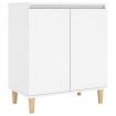 Sideboard with Solid Wood Legs White 60x35x70 cm Engineered Wood