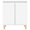 Sideboard with Solid Wood Legs White 60x35x70 cm Engineered Wood