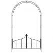 Garden Arch with Gate Black 138x40x238 cm Iron