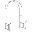 Garden Arch with Gate Black 138x40x238 cm Iron