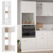 Microwave Cabinet High Gloss White 60x57x207 cm Engineered Wood