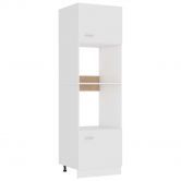 Microwave Cabinet White 60x57x207 cm Engineered Wood