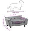 Dog Sofa Grey 72x45x30 cm Plush