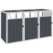 Triple Garbage Bin Shed Anthracite 213x81x121 cm Steel