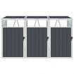 Triple Garbage Bin Shed Anthracite 213x81x121 cm Steel