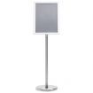 A4 Pedestal Poster Stand Silver Aluminium Alloy