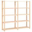 5-Tier Storage Rack 170x38x170 cm Solid Wood Pine 500 kg