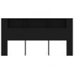 Headboard Cabinet Black 200x18.5x104.5 cm