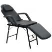 Portable Facial Treatment Chair Faux Leather 185x78x76 cm Black