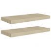 Floating Wall Shelves 2 pcs Oak 60x23.5x3.8 cm MDF