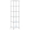 6-Tier Shelf Transparent 40x40x160 cm Tempered Glass