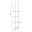 6-Tier Shelf Transparent 40x40x160 cm Tempered Glass