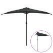 Balcony Parasol with Aluminium Pole Anthracite 300x155 cm Half