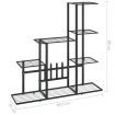 Flower Stand 94.5x25x88 cm Black Metal