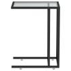 Computer Side Table Black 50x35x65 cm Tempered Glass