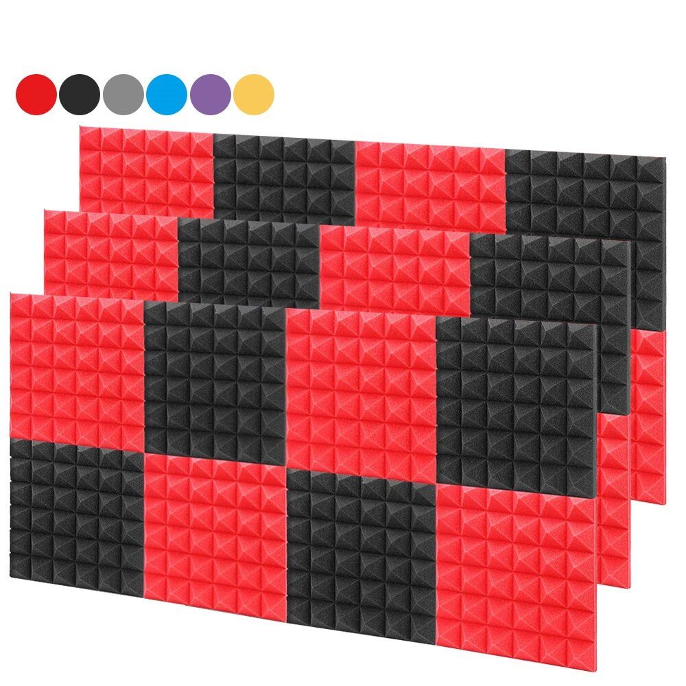 8Pcs High Density Soundproof Foam Egg Profile Sound Absorbent Foam Acoustic Panel Noise Absorption File for KTV Audio RoomBlack