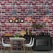 3D Modern Brick Pattern Non-woven Wall Sticker Vintage Style Living Room BedroomRed