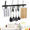 Knife Holder Wall Mounted Utensils Tool Storage Hook Bar Rack Kitchen OrganizerCBlack