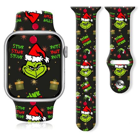 Merry Christmas Bands Compatible with Apple Watch Band 38mm 40mm 41mm,Silicone Strap Wristbands Compatible with iWatch Bands for Women Men Girls Boys