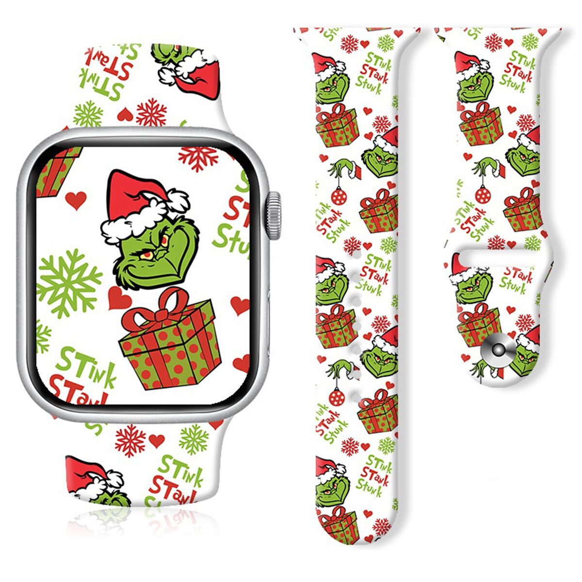 Merry Christmas Bands Compatible with Apple Watch Band 42mm 44mm 45mm,Silicone Strap Wristbands Compatible with iWatch Bands for Women Men Girls Boys