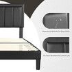 Bed Frame Double Size RGB LED Lights Headboard Platform Mattress Base Black PU Leather Height Adjustable Bedhead Wooden Bedroom Furniture