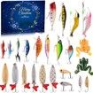 Advent Calendar Fishing Christmas Countdown - 24 Days Fishing Lures Set for Fisher Adult Men Teen Boys - 2023 Xmas Surprise Gift