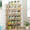 Flower Shelf Storage Decoration Indoor Solid Wood Multi-Layer Balcony Floor-Standing Living Room Meaty Iron Green Radish Basin 4 Layers 50cm